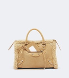 Balenciaga Le City Small suede top-handle bag