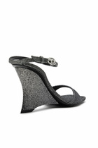 Diesel D-Amber-Wedge sandals in Lurex fabric - Sandals Womens in Silver