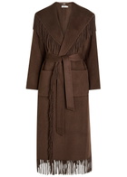 Simkhai Carrie Fringed Wool-blend Coat Chocolate