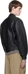 Sunflower Black Leather Polo Biker Jacket
