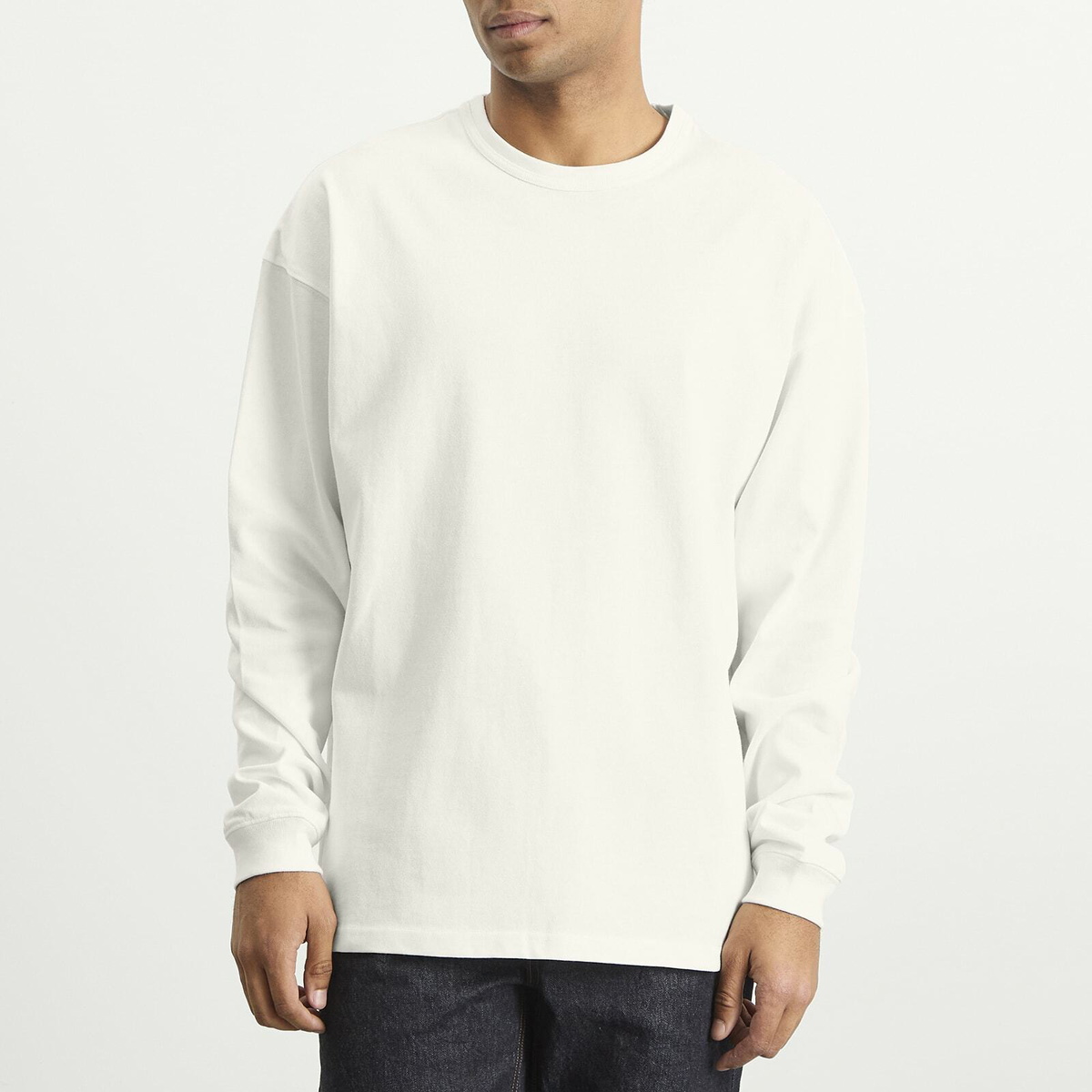 FrizmWORKS Men's OG Double Rib Longsleeve T-Shirt in White
