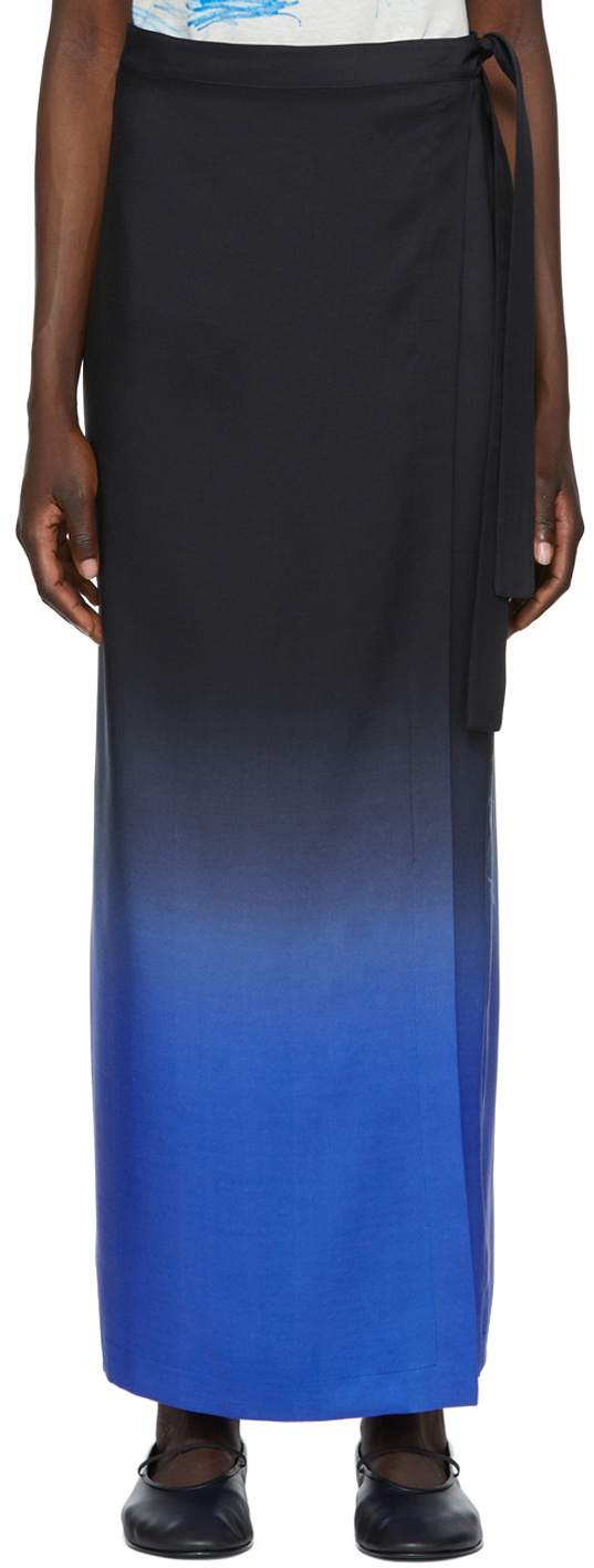 The Row Black Blue Olina Midi Skirt The Row