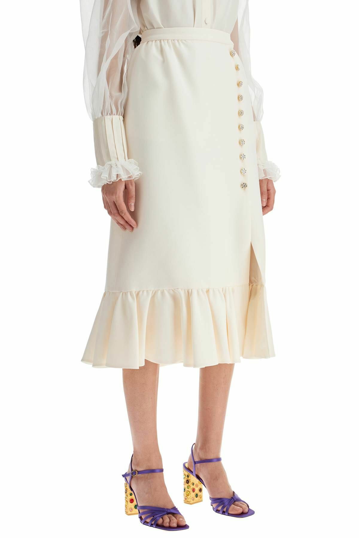 VALENTINO GARAVANI crepe couture skirt White Valentino Garavani