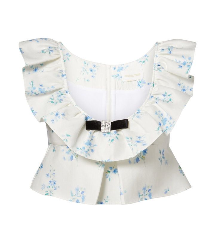 Photo: Shushu/Tong Floral ruffled cotton and silk top