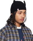 Charles Jeffrey LOVERBOY Black Ears Rib Beanie