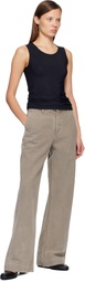mfpen Beige Straight Cut Jeans