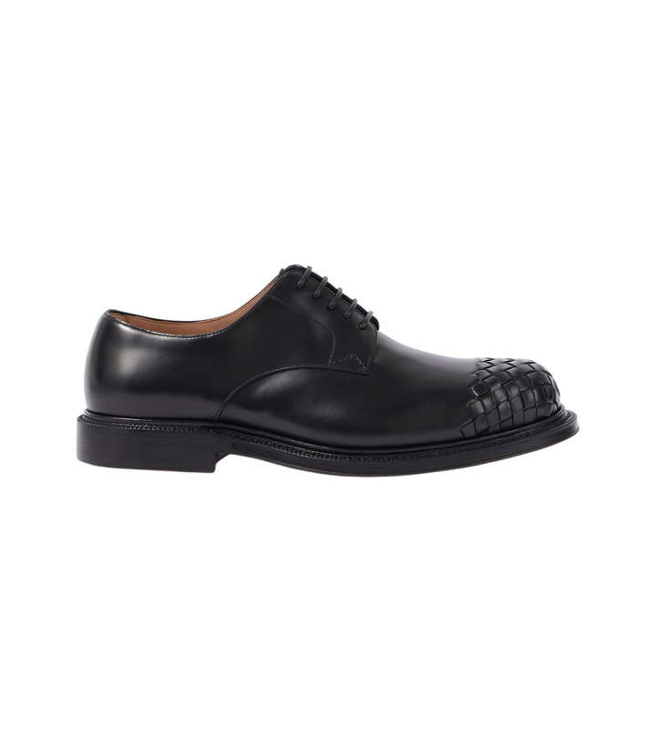 Photo: Bottega Veneta James Intrecciato leather Derby shoes