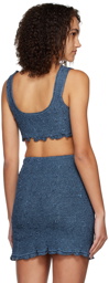 Yuzefi Blue Cropped Tank Top