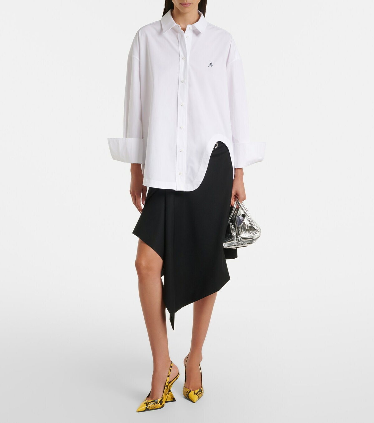 The Attico Asymmetric cotton poplin shirt
