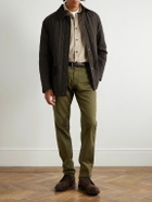 Purdey - Slim-Fit Straight-Leg Cotton-Blend Twill Trousers - Green
