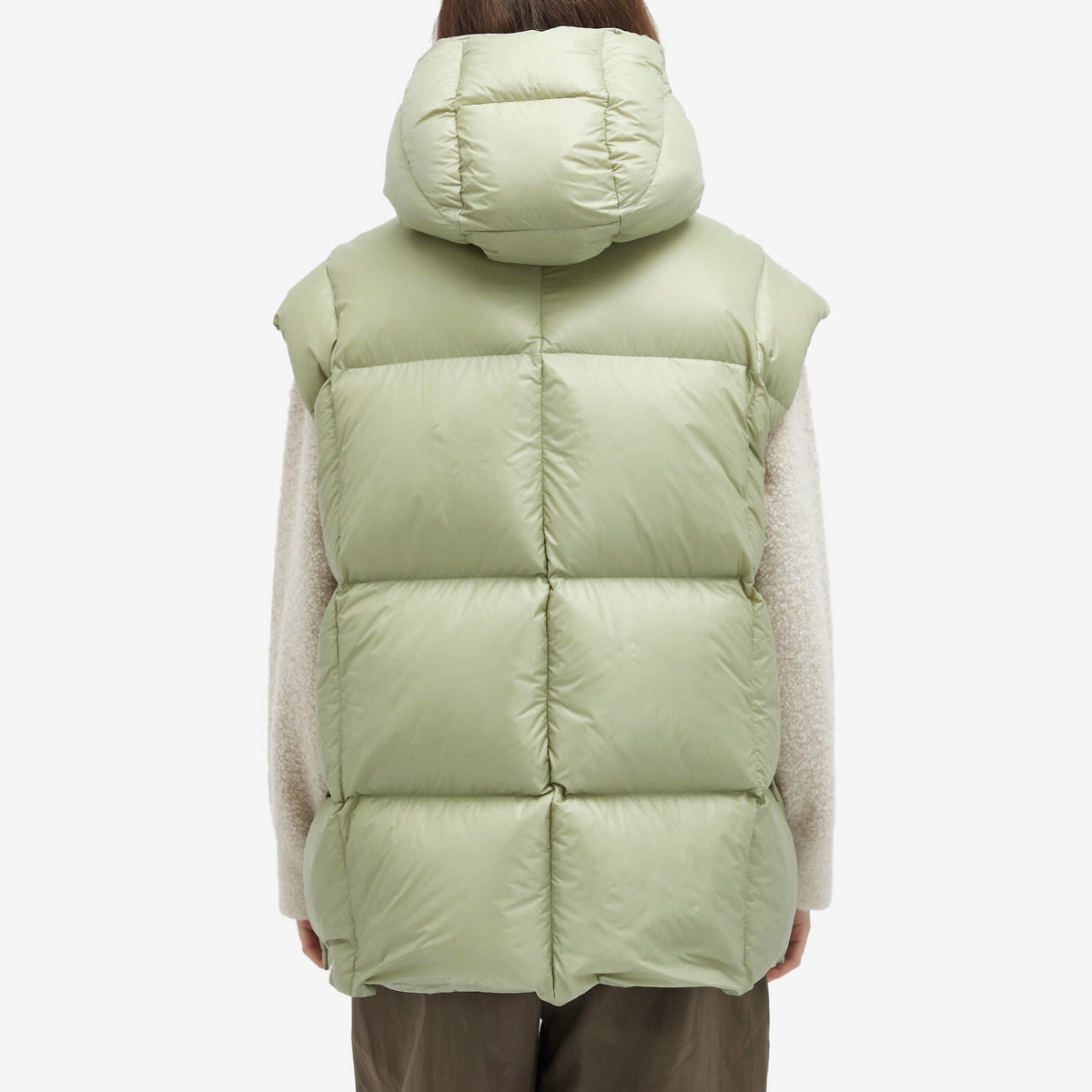 2012AW JIL SANDER Knit Down Vest raf期 Jil Sander Women's 157 Gilet in Pastel Green Jil Sander
