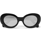 Acne Studios - Mustang Round-Frame Mirrored Acetate Sunglasses - Black