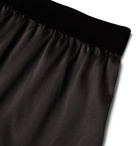 TOM FORD - Velvet-Trimmed Stretch-Silk Satin Boxer Shorts - Brown