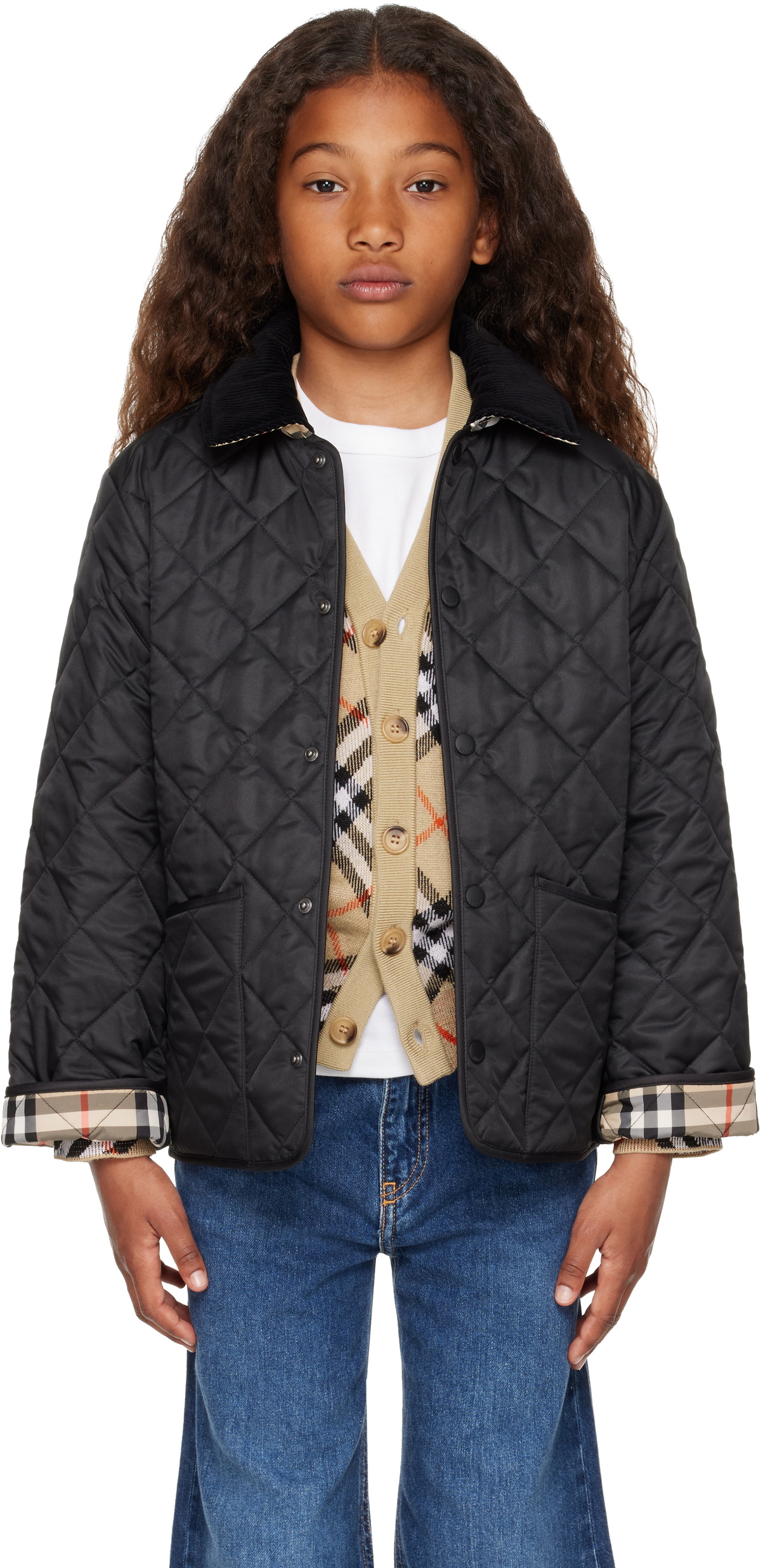 Burberryバーバリーキッズ ブラック キルティングジャケット 6歳 Burberry Kids Black Quilted Jacket Burberry