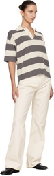 AMI Paris Off-White Cotton Large Fit Jeans