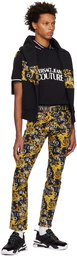 Versace Jeans Couture Black & Yellow Printed Jeans