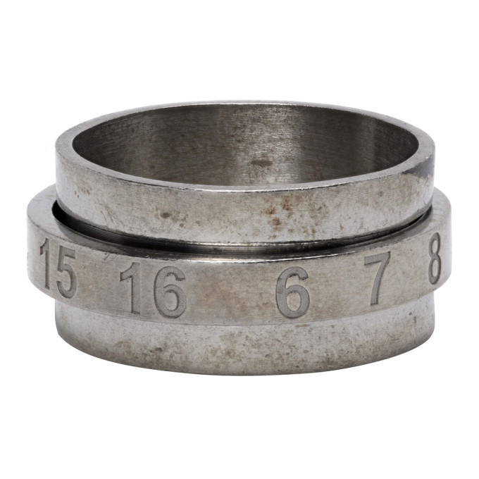 Maison margiela discount silver numbers ring