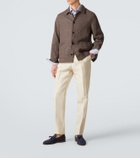Lardini Linen, cotton, and silk straight pants