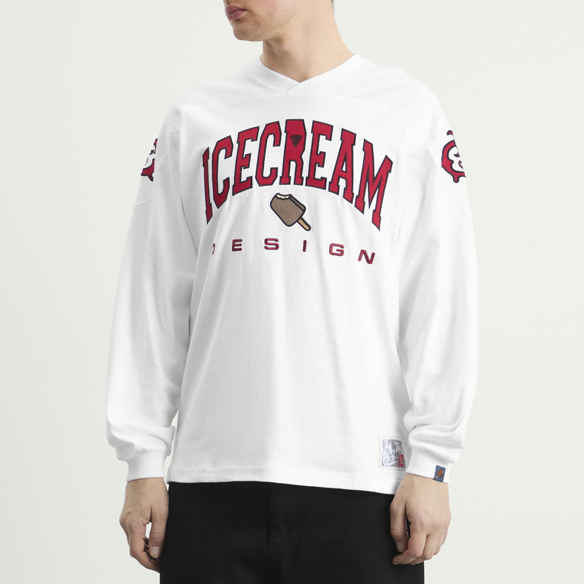 ICECREAM Men's Design Longsleeve T-Shirt in White