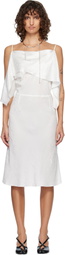 MM6 Maison Margiela Off-White Folded Jacquard Slip Midi Dress