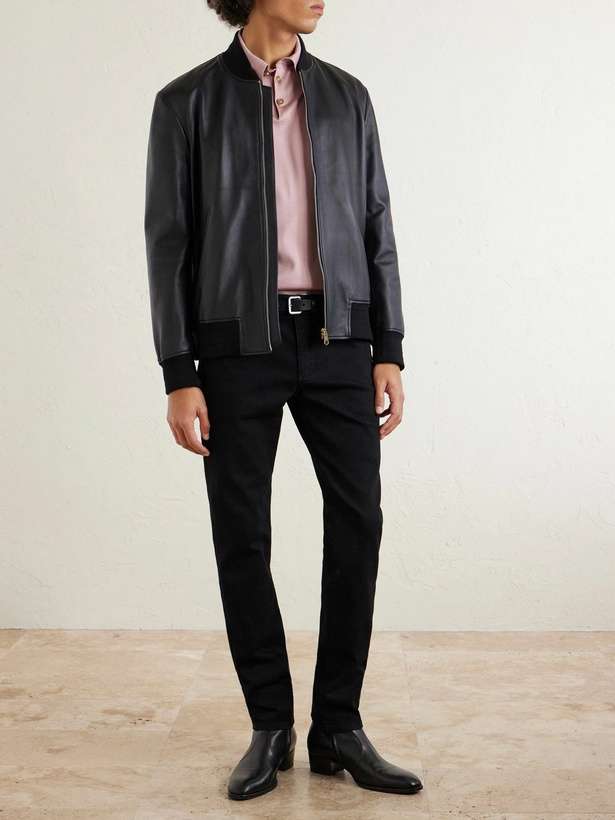 Photo: Dolce&Gabbana - Slim-Fit Straight-Leg Logo-Appliquéd Jeans - Black