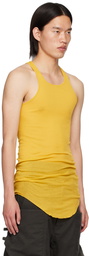 Rick Owens Yellow Porterville Basic Rib Tank Top