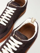 Officine Creative - Militia 002 Suede-Trimmed Calf Hair Snakers - Burgundy