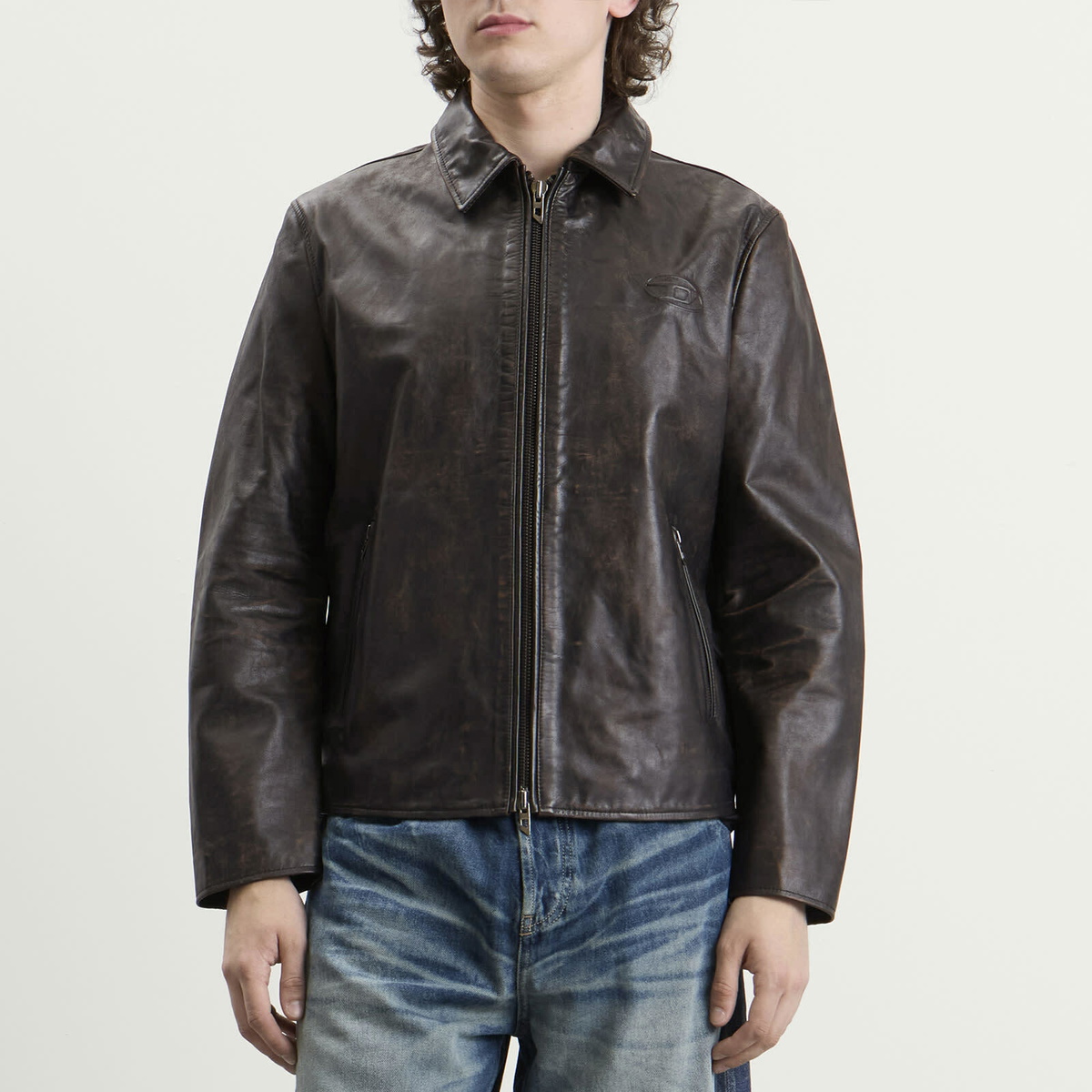 Diesel Men's Leather Jacket in Black