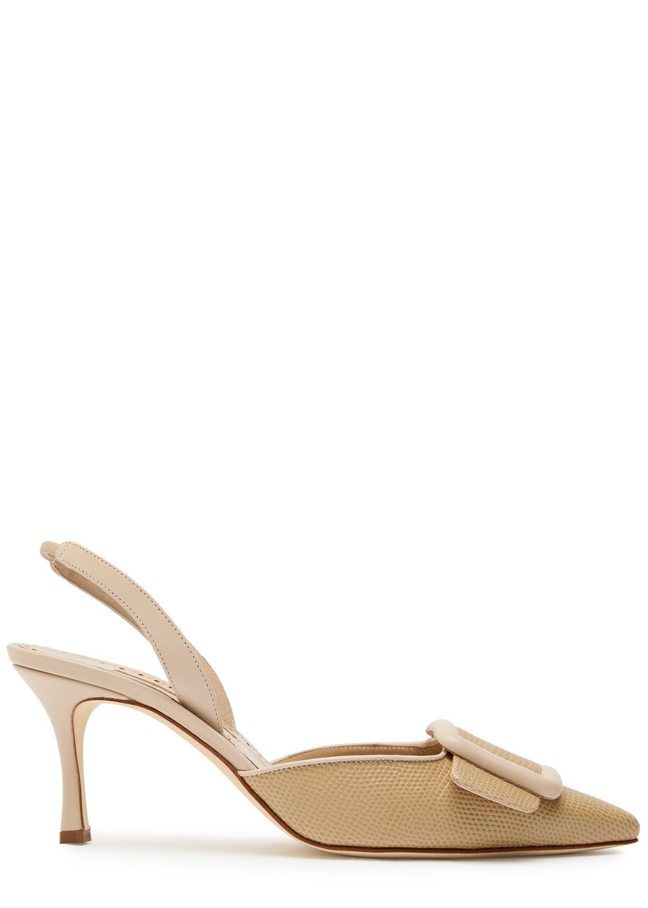 Manolo Blahnik Mayslibi 70 Slingback Leather Pumps