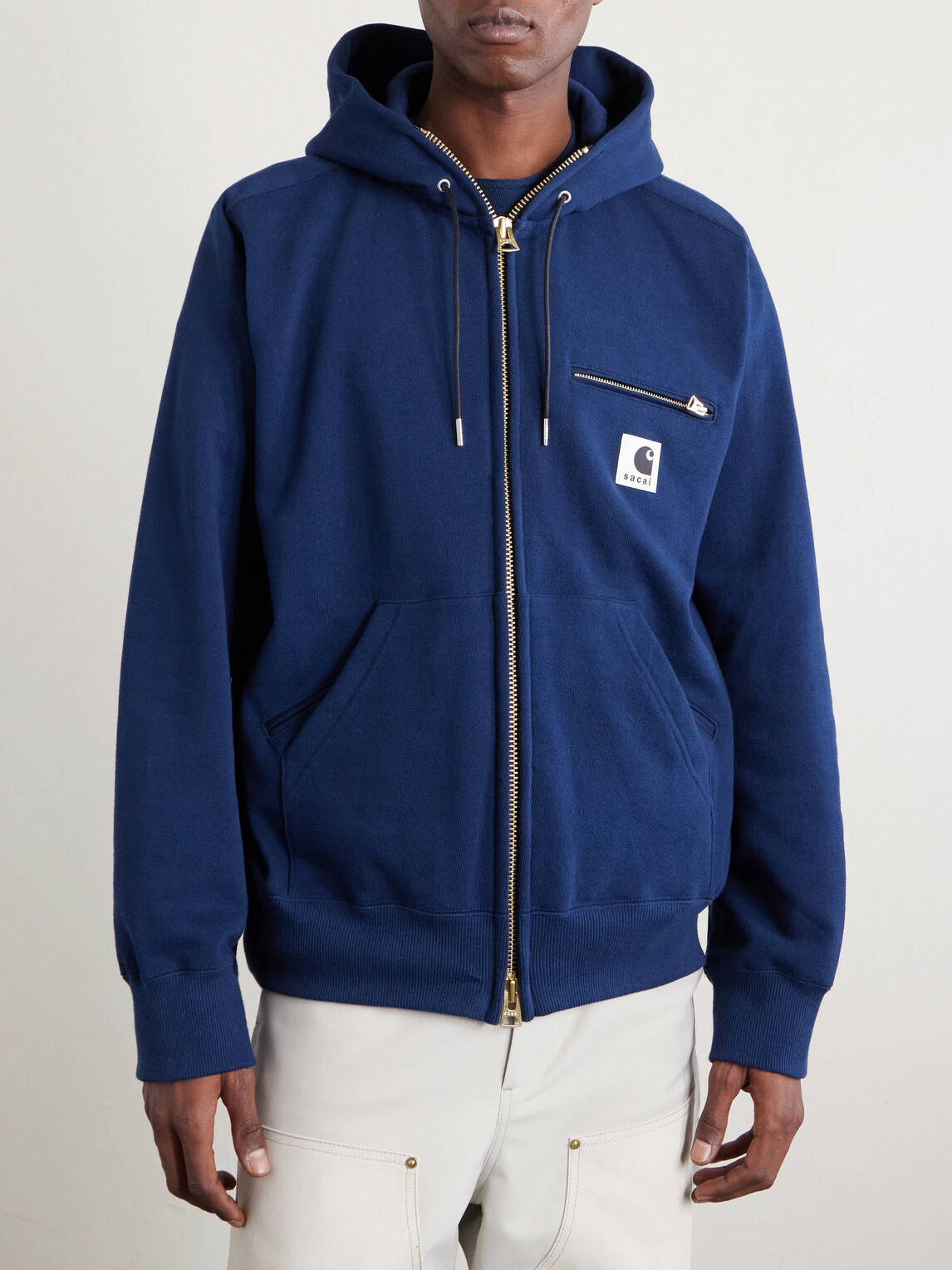Sacai - Carhartt WIP Logo-Appliquéd Cotton-Jersey Zip-Up Hoodie