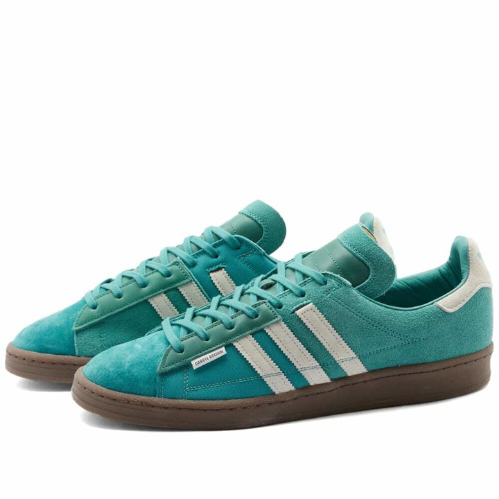 Photo: Adidas x Darryl Brown Campus 80 Sneakers in Jade/Forest/Off White