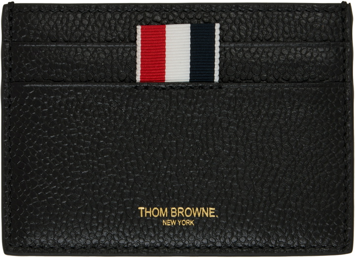Photo: Thom Browne Black Pebble Grain Single Card Holder
