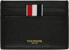 Thom Browne Black Pebble Grain Single Card Holder