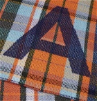Acne Studios - Victoria Logo-Print Checked Wool Scarf - Blue