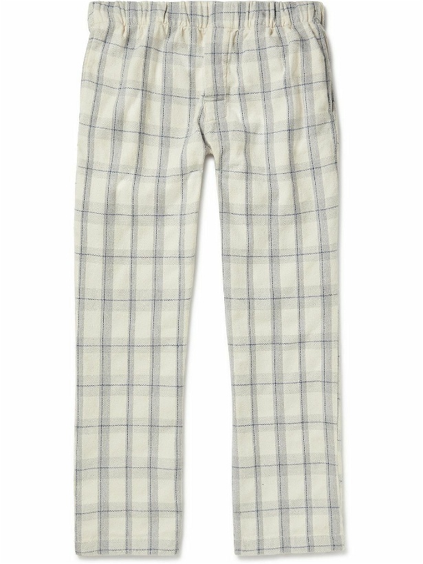 Photo: Original Madras - Checked Cotton-Madras Pyjama Trousers - White