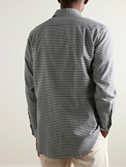 Loro Piana - Logo-Appliquéd Checked Cotton-Flannel Shirt - Blue