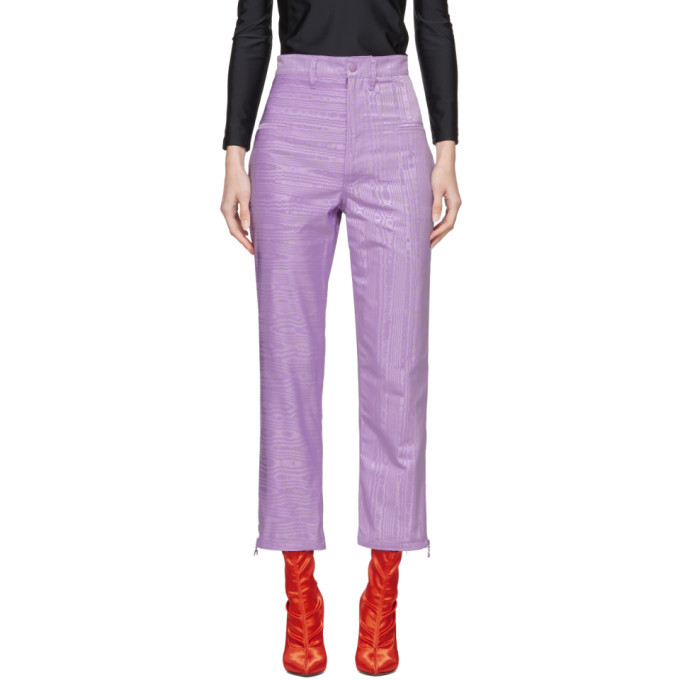 Marine Serre Purple Moire Trousers Marine Serre