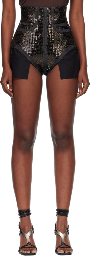 Photo: Rick Owens Black Temple Dirt Cutoffs Denim Shorts
