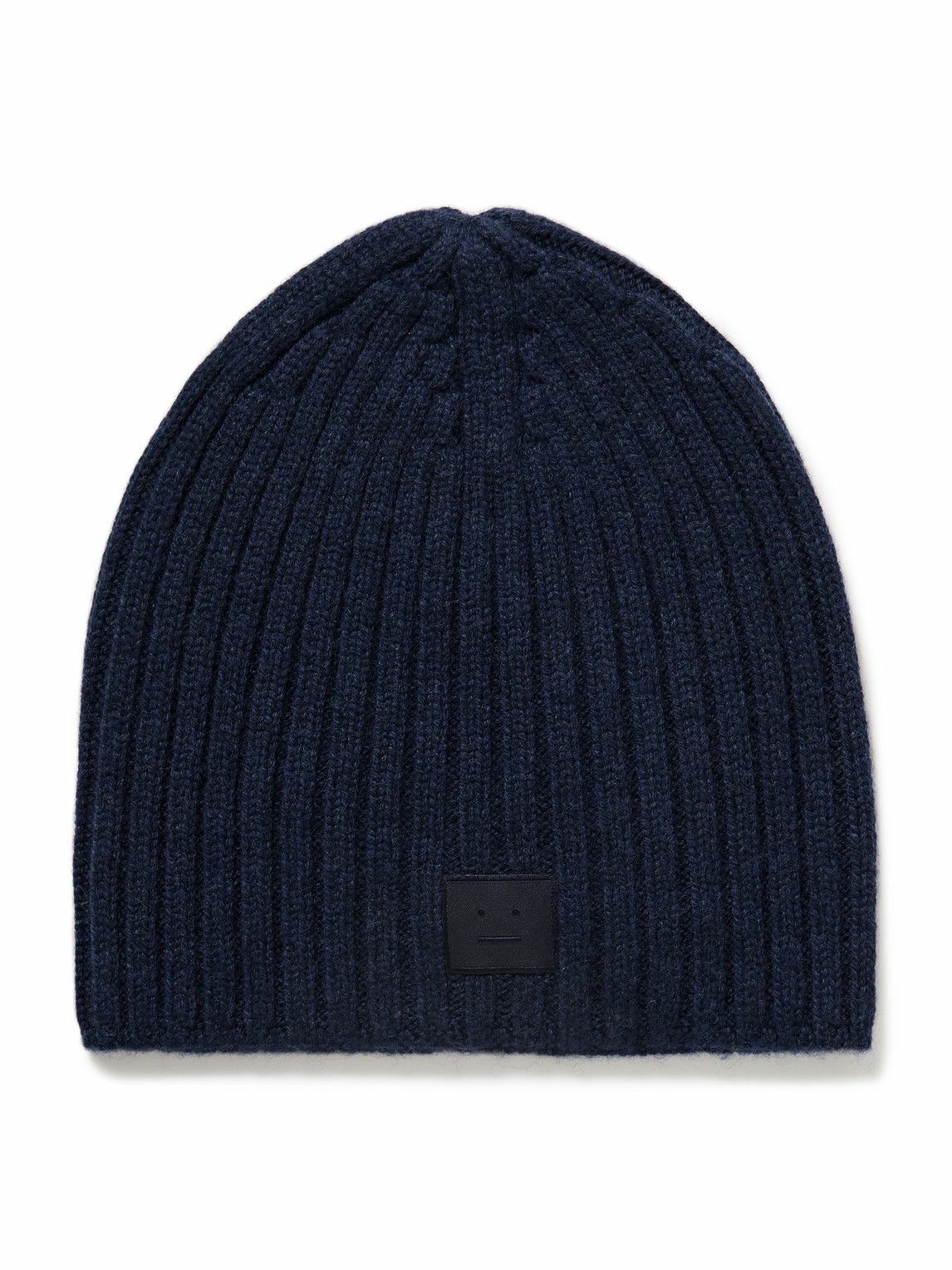 【ACNE STUDIOS】アプリーケイドゥ ribbed wool beanie Acne Studios - Kubi Logo-Appliquéd Ribbed Wool Beanie Acne