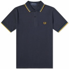 Fred Perry Authentic Men's Twin Tipped Polo Shirt in Navy/Blue And Gold