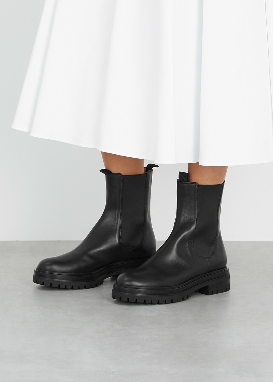 Gianvito Rossi 40 Leather Chelsea Boots Black