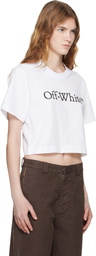 Off-White White Big Logo Bookish Crop T-shirt
