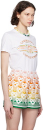 Casablanca White Crewneck T-Shirt