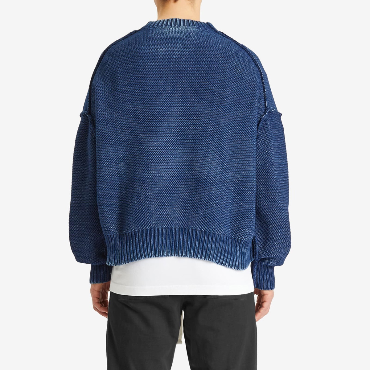 Cole Buxton Men's Collegiate Crest Knit Sweater in Navy