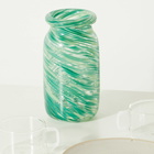 HAY Splash Roll Neck Vase in Green Swirl 