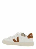 Veja campo White Low Top Sneakers With Contrasting Heel With Logo Lettering And Logo Patch On The Side In Leather Unisex