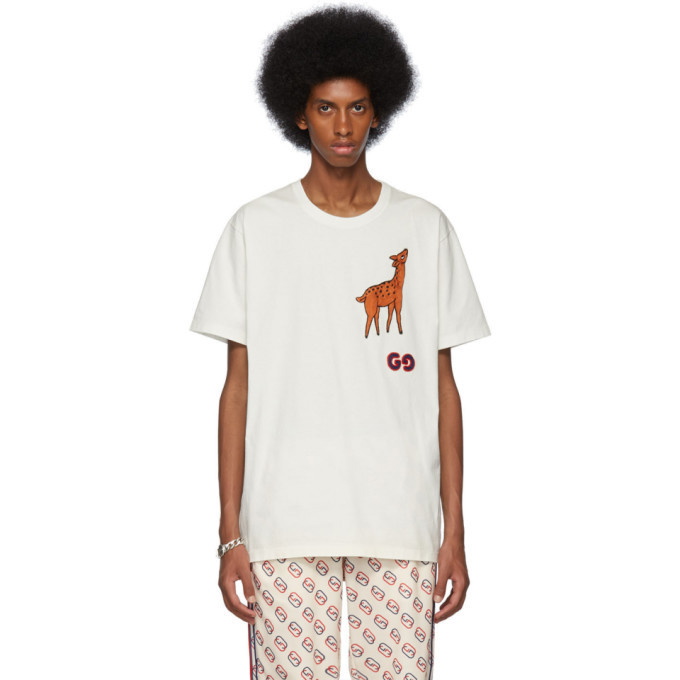 Photo: Gucci White Oversized Deer T-Shirt