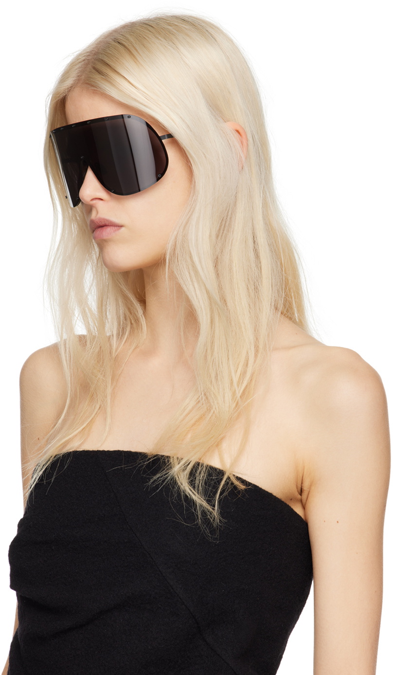 Rick Owens Black Shield Sunglasses Rick Owens