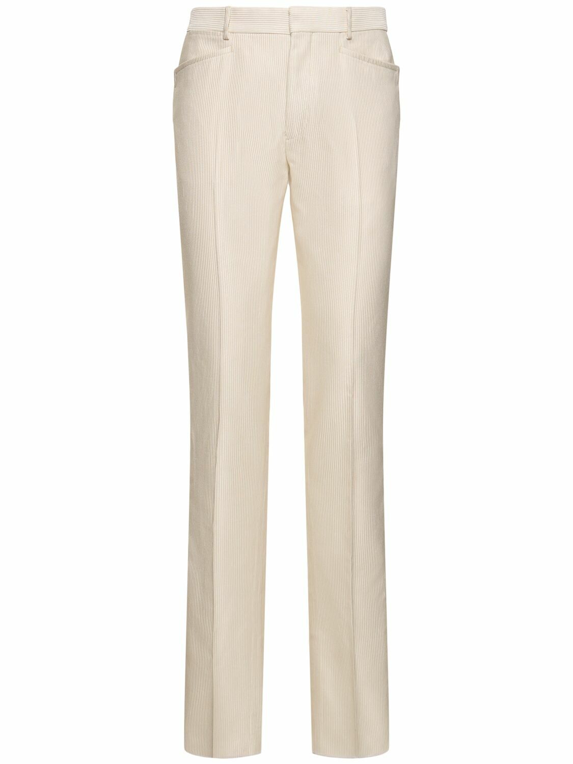 パンツ TOM FORD Silk pants Beige TOM FORD Silk and wool-blend twill straight-leg pants | NET