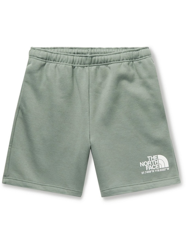 Photo: THE NORTH FACE - Coordinates Logo-Print Fleece-Back Cotton-Blend Jersey Shorts - Green